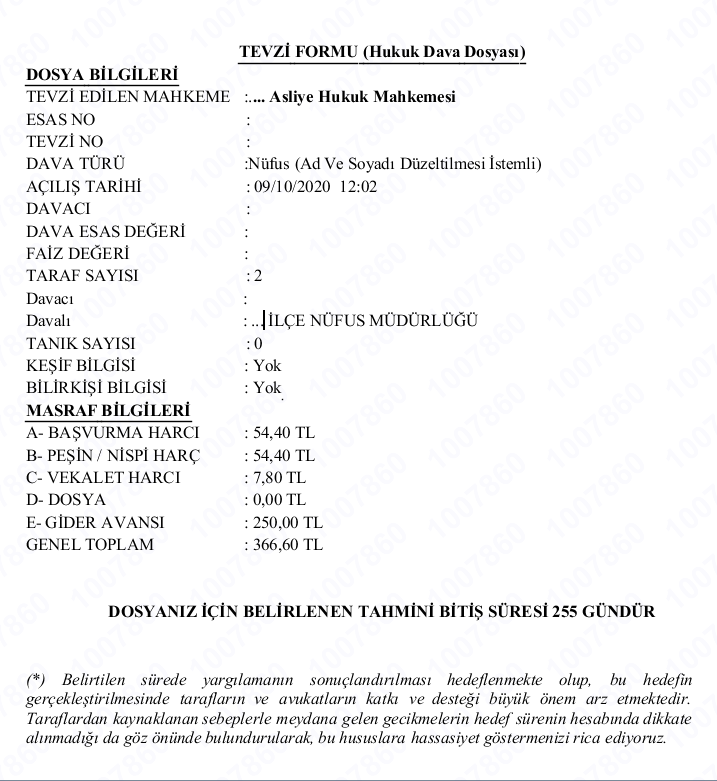 isim değiştirme avukat ücreti